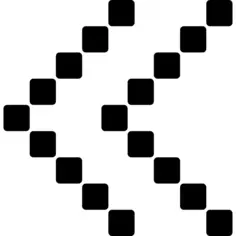 Double arrowhead of squares pointing to left