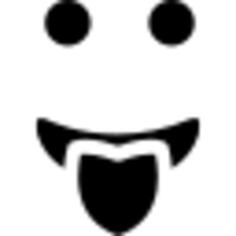 Emoticon square rounded face with tongue out of the mouth
