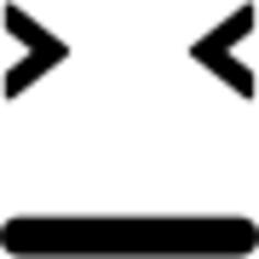 Emoticon square face with closed eyes and straight mouth line