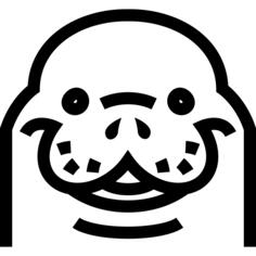 Walrus head frontal outline