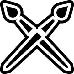 画笔勾勒出十字架