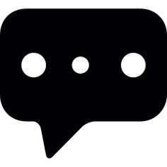 Three dots black speech bubble
