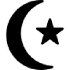 Star and crescent silhouette symbol