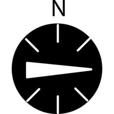Compass pointing East