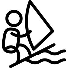 与板的风帆冲浪者