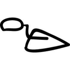 Triangular construction shovel hand drawn tool