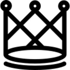 Crown made of criss cross lines and circle shapes