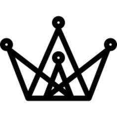 Royal crown made of triangle outlines with small circular shapes