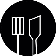 Kitchen utensils button