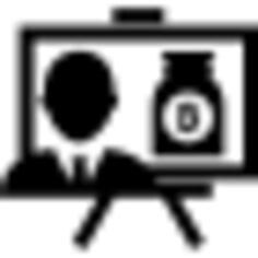 Bitcoin presentation with money bag symbol
