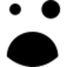 Black eye and opened mouth emoticon square face