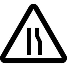 Narrow Right Lane Sign