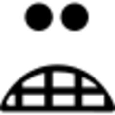Scared emoticon square face