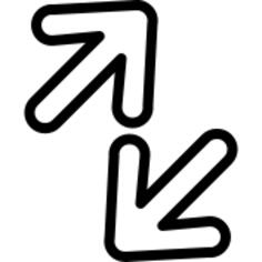 Double arrow outline