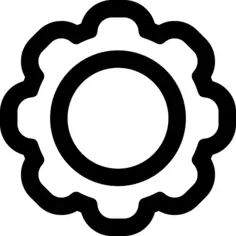 Settings outlined wheel