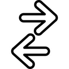 Directional arrows couple of outlines