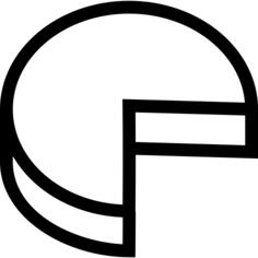 3d pie graphic without quarter part outline symbol
