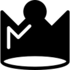 Crown variant with white details and round top