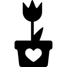 Flowerpot with a heart