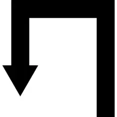 Arrow down symbol with straight angles