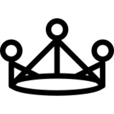 Royal crown of lines with three circles on top