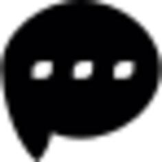Dark speech bubble with three dots