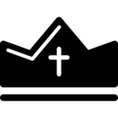 Religious crown silhouette with cross symbol