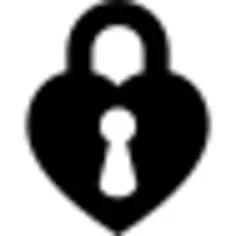 Heart shaped locked padlock