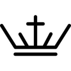 Royal crown made up of lines and cross