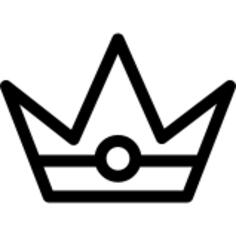 Royal crown outline variant with circle in the middle