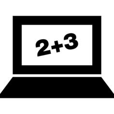 Laptop with numbers on screen
