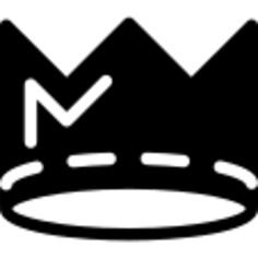 Royalty crown silhouette with white details