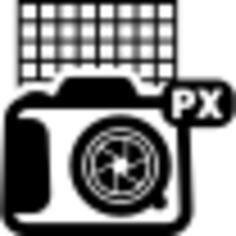 Photo camera with pixels symbol