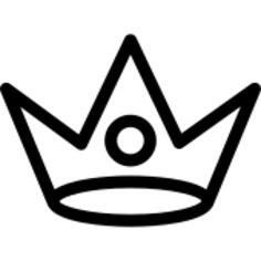 Royal crown outline variant with circle shape