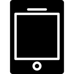 Computer tablet silhouette with white details