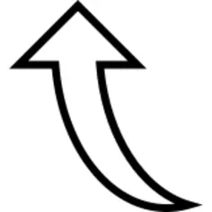 向上弯曲的箭头