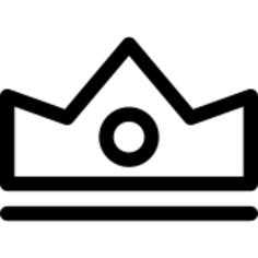 Royal crown variant outline with circle gem at the center