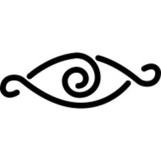 Eye with curl lines design variant