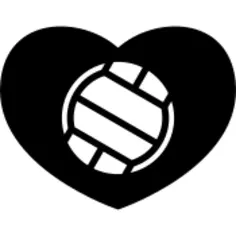 Volleyball ball in a heart