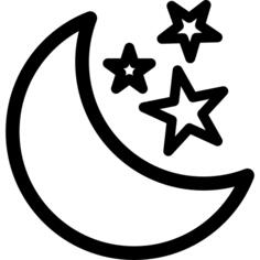 Moon and stars