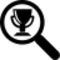 Sportive cup under magnifying glass tool