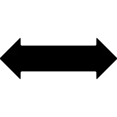 Double horizontal arrow with two opposite points