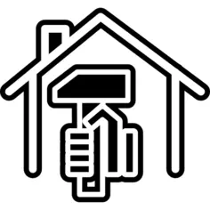 Hammer in a hand inside a house