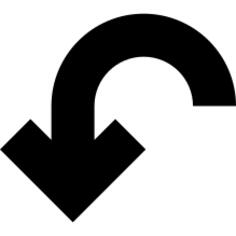 Curved arrow pointing down