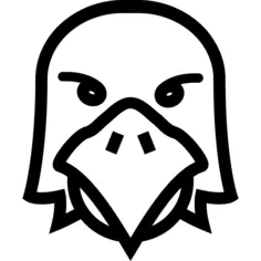 Eagle bird frontal head outline
