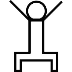 Human figure in a squatting position