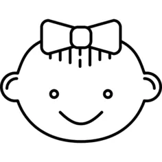 Baby Girl with Ribbon