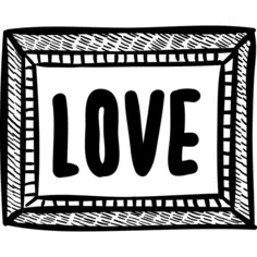 Love word in frame