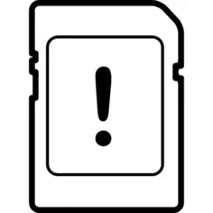 Phone sim card with exclamation symbol