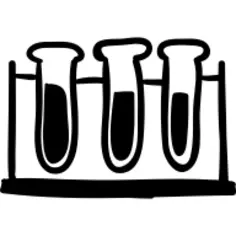 Test tubes hand drawn tools